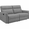 Canapé 3 places 2 relax manuels CORRANO tissu gris clair