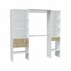 Aménagement De Dressing 3 Tiroirs Blanc/bois Clair - Yana - L 190 X L 40 X H 187 Cm